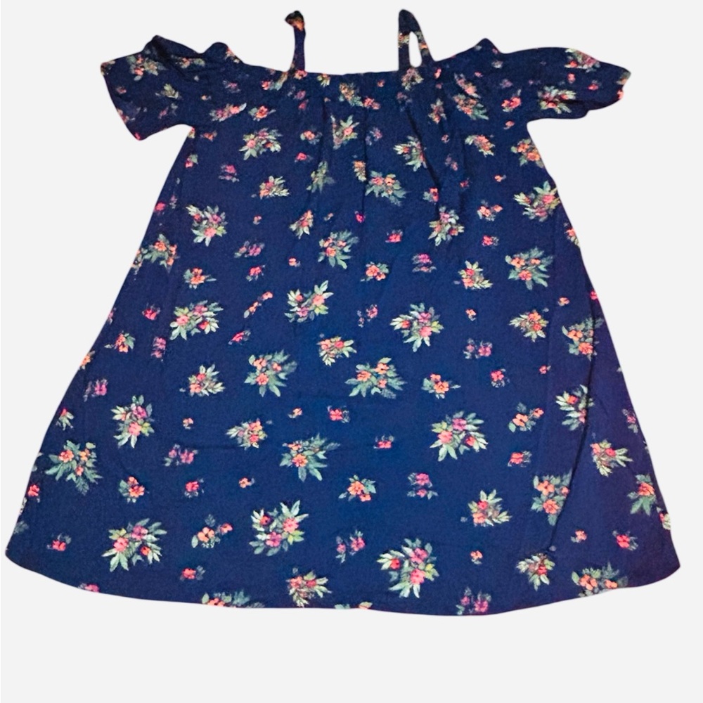 Floral Off-Shoulder Maxi Dress in Navy